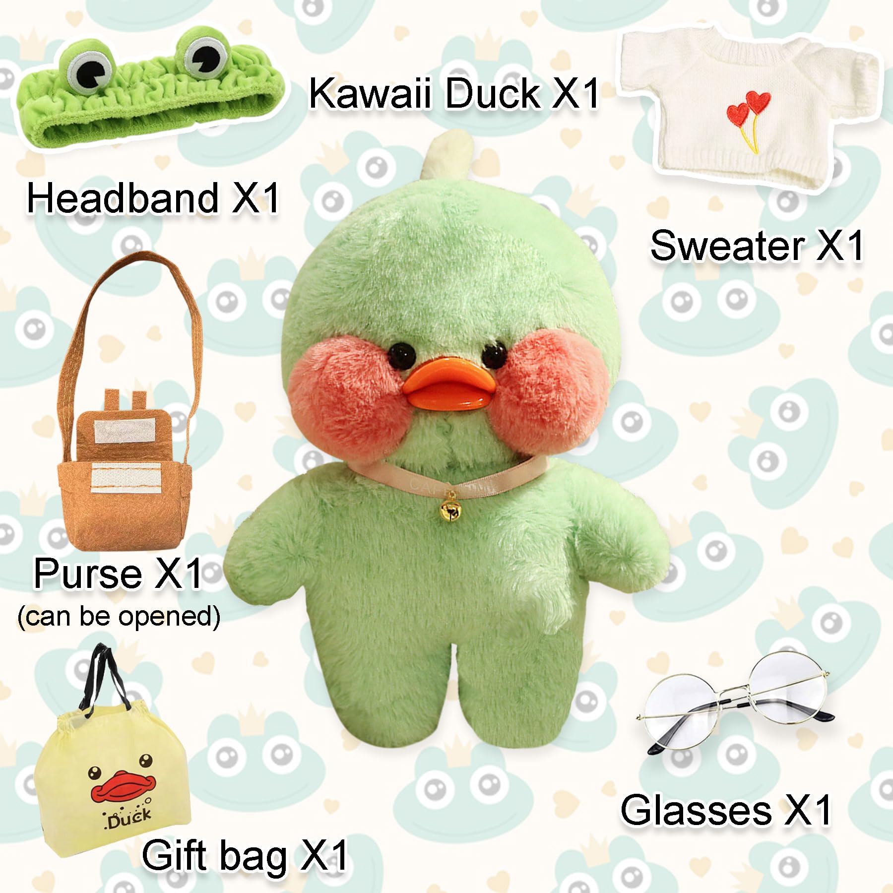 Amazon.co.jp: LALAFANFAN かわいいグリーンアヒルのぬいぐるみ